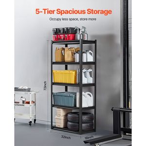 Scaffali Metallici Regolabili a 5 Ripiani con Capacità di 900 kg, 46 cm P x 81 cm L x 183 cm H, Scaffalature per Garage e Stoccaggio Utensili - Product Image 2