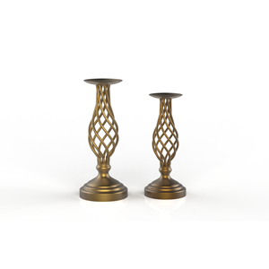 <b>Brass</b> <b>Candlestick</b> <b>Holder</b> Set of 3 Traditional Design for Home Decoration Durable Metal Candle Stand - Product Image 5