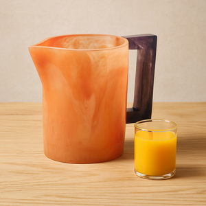 Carafe à eau en résine époxy faite à la main, design marbre, poignée carrée, pour la décoration de la maison et de la cuisine, vente chaude - Product Image 5