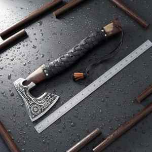 ขวานไวกิ้งคุณภาพสูงระดับมืออาชีพ ขายส่ง พรีเมียม ด้ามไม้ เหล็กกล้าคาร์บอนสูง ตีขึ้นรูป สำหรับงานอุตสาหกรรม พร้อมปลอก - Product Image 6