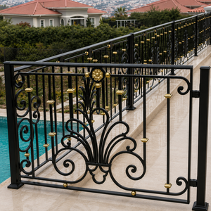 Browse artistic custom wrought <b>iron</b> balcony railing concepts combining heavy-duty security with magnificent European elegance. - Product Image 4