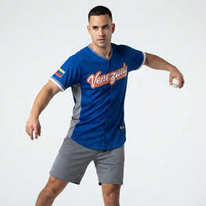 Camiseta Personalizada del Equipo Nacional de Béisbol de Venezuela para el Clásico Mundial de Béisbol 2026, Transpirable, 100% Poliéster Malla, Antibacteriana - Product Image 4