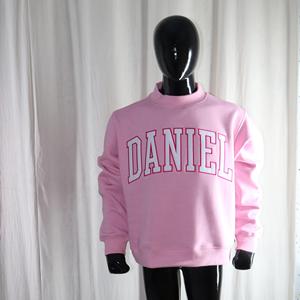 Sweat-shirt à col montant DANIEL PINK 100% BLANC avec broderie appliquée, col large, URBAN PRODUCTIONS - Product Image 1