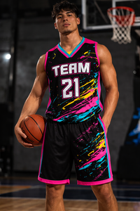 Conjunto de Uniforme de Baloncesto Reversible 100% Algodón, Jersey Sublimado con Malla Profesional, Transpirable, de Verano, Sin Mangas, Talla Grande - Product Image 3