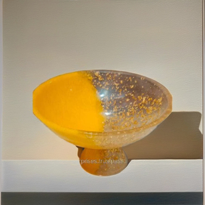 Tazón de resina de 10 pulgadas de ancho, de gran profundidad, con escamas doradas y base decorativa para cocina y sala de estar modernas. - Product Image 6