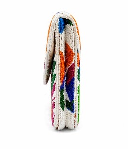 <b>Colorful</b> Beaded Clutch Bag | Handmade Floral <b>Envelope</b> Purse | Statement Evening Handbag| Handmade Multicolor Statement Bag - Product Image 4