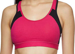 เสื้อชั้นในกีฬาแบบ Racerback สีชมพูสดใส พิมพ์โลโก้ได้ตามต้องการ พร้อมดีไซน์เว้าหลังสุดเซ็กซี่ ระบายอากาศได้ดี เหมาะสำหรับโยคะ ออกกำลังกายหนัก และฟิตเนส - Product Image 5