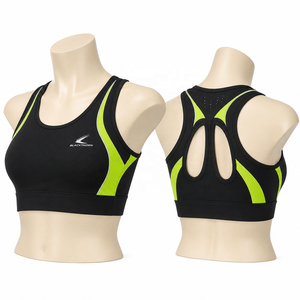 BLACKTHORN WORLD Sujetador deportivo de encaje ecológico de secado rápido con cuello cuadrado y espalda cruzada de alto soporte para mujer, de Spandex/Nylon, para yoga - Product Image 2
