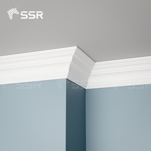 SSR Hot Selling Finger Joint <b>Pine</b> Wood Primed Board Crown Molding Skirting Board Ceiling for Interior Decoration - Product Image 2