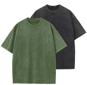 T-shirt d'été pour homme, t-shirt oversize, pull, chemisier unisexe, vintage, effet délavé à l'acide - Product Image 1
