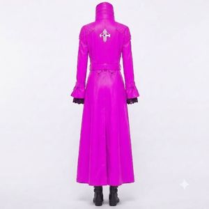 Abrigo gótico de cuero para mujer con manga regular, cuello vuelto y decoración de tela de sarga, personalizado por RIVIAN ATLANTIC - Product Image 3