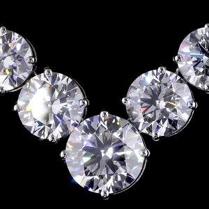 Parure de collier classique et tendance avec diamants de laboratoire gradués, chaîne à maillons, taille brillant, or blanc, bijoux de fiançailles, pour anniversaire et soirée - Product Image 3