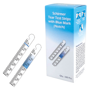 Tiras reactivas PSM Schirmer para prueba de lágrimas con marca azul (dentada) (100 tiras/caja) Certificación CE Clase I Tiras reactivas oftálmicas para pruebas oculares - Product Image 1