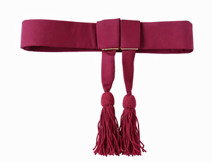 Ceinture de cérémonie en soie rouge bordeaux pour robe de parade, accessoire de ceinture uniforme - Product Image 5