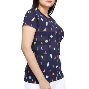 Camiseta Casual de Manga Corta para Mujer, Ecológica, Transpirable, de Secado Rápido, Estampada, 100% Poliéster, Moda de Verano - Product Image 5