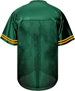 Camiseta de Fútbol con Cuello en V, Manga Corta, Transpirable, para Adultos, Corte Regular, 100% Poliéster, Talla Grande, Verde/Amarillo - Product Image 3