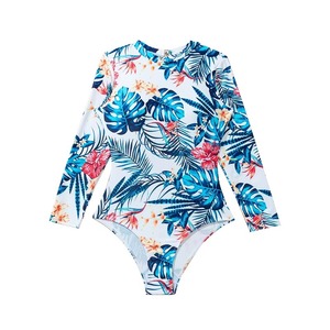 Traje de Baño de Una Pieza de Manga Larga para Mujer, Impresión por Sublimación Completa, Servicio OEM, Secado Rápido, Spandex/Poliéster - Product Image 2