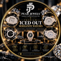 Luxuriöse Automatikuhr mit schwarzem Zifferblatt und diamantbesetzter Lünette aus Edelstahl mit Moissanit-Diamanten für Damen und Herren