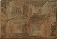 Table basse contemporaine en bois de manguier massif avec motif géométrique et dessus en bois pour le salon, la maison et le bureau