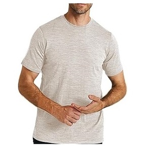 Men's Merino <b>Wool</b> T-Shirt 100% Cotton Knitted <b>Base</b> <b>Layer</b> Soft Wicking Breathable Lightweight Short Sleeve <b>Wool</b> Crew Neck T Shirt - Product Image 1