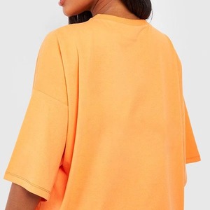 T-shirts amples unis pour femme, style streetwear, été, design personnalisé, en coton respirant, vente en gros, OEM, fournisseur de hauts décontractés pour femmes - Product Image 4