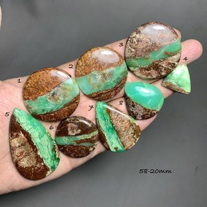 Precio de fábrica al por mayor del crisoprasa de Boulder, piedra preciosa suelta en forma de cabujón - Product Image 1