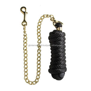 Cuerda de plomo de caballo de nailon de calidad superior con cadena chapada en latón - Product Image 1