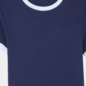 Pakistan Manufacturer Latest Design Women <b>Crop</b> <b>Top</b> T Shirts Loose Summer Solid Stand 100% Cotton Anti-shrink Eco-Friendly Quick - Product Image 3