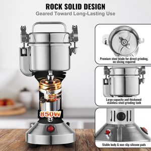 850W commerciale in acciaio inox elettrico grani macinino 150g di spezie ad alta velocità polverizzatore polvere macchina chicchi secchi spezie - Product Image 3