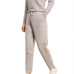 Bán Buôn Tùy Chỉnh Sang Trọng Mềm Cashmere Quần Cho Phụ Nữ Dây Kéo Túi Chất Lượng Cao Hot Bán Dệt Kim Của Phụ Nữ Quần