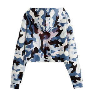 Latest Style Solid Color Women <b>Winter</b> Crop <b>Top</b> Hoodies Fleece Fabric Customized Printing Wholesale - Product Image 2