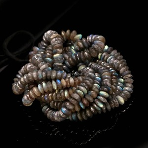 Cuentas de Labradorita Natural con Corte Alemán en Forma de Rondelle de 8-10MM, Cuentas de Piedra Facetadas, Hilo de 16 Pulgadas, Cuentas al por Mayor para la Fabricación de Joyería - Product Image 3