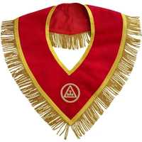 Collar Ceremonial Masónico Cuadrado de Cuero Personalizado con Bordado y Ribete Dorado para Uniforme de Oficial de Logia Masónica (Calidad Premium)