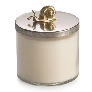 <b>Glass</b> Candle Jar Clear 3 Wick <b>Container</b> Silver Top Gold Butterfly Branch Figurine Home Aromatherapy Spa Luxury <b>Glass</b> Candle Jar - Product Image 5