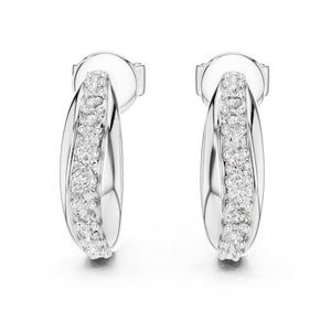Pendientes de Aro Planos con Baño de Oro/Rosa/Plata y Gema de Moissanita, Plata de Ley 925, Hechos a Mano - Joyería al por Mayor - Product Image 1