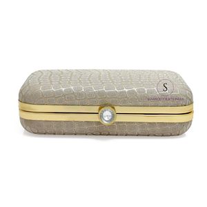 Pochette de soirée brodée artisanale indienne pour femme, couleur bronze, avec bandoulière amovible, sacs à main pour femmes - Product Image 3