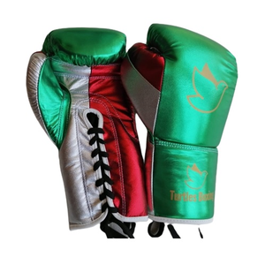 Guantes de Boxeo MMA de Cuero Sintético y Cuero Genuino Metálico, con Logotipo Personalizado, con Cordones, para Entrenamiento Profesional, que Absorben la Humedad - Product Image 1