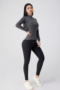 Women Zipper Stand Collar Sports Outdoor Running <b>Yoga</b> Long Sleeves <b>Jacket</b> Slim Fit <b>Yoga</b> <b>Jacket</b> - Product Image 4