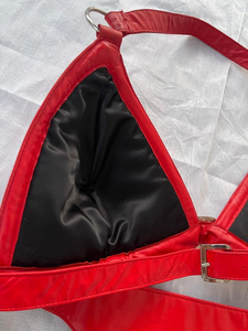 Ensemble de bikini en cuir PU de haute qualité pour femmes, ensemble de soutien-gorge et culotte en cuir sexy personnalisé, ensemble de lingerie tendance, soutien-gorge en cuir sexy pour femmes - Product Image 6