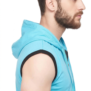 Gilet de sport zippé sans manches personnalisé pour homme – Veste de gym épaisse et ajustée pour le fitness - Product Image 2