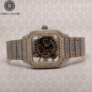 Charm Jewells Stainless Steel <b>Diamond</b> <b>Watch</b> Tonneau Analog Dial Sapphire Crystal Luxury Fashion Unisex Butterfly Clasp - Product Image 1