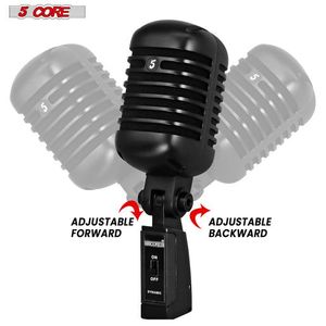 Microfono Professionale Dinamico Vintage a 5 Conduttori XLR Stile Retrò Nero RTRO BLK D0100HRRXV2 - Product Image 6