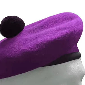 Gorro Escocés Balmoral de Lana Lisa Morado Vibrante Personalizado de Fábrica, Gorro de Kilt Piper 2026 - Product Image 3