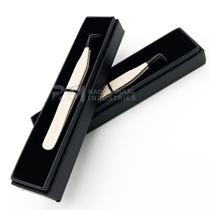 Pinzas para Pestañas RMI de Alta Calidad, 90 Grados, Color Negro Plasma, Recubrimiento en Polvo, Acero Inoxidable Antimagnético de 10 mm - Product Image 5