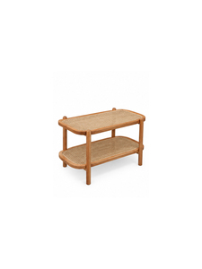 Modern Rattan Coffee <b>Table</b> <b>With</b> Wood Frame And Storage <b>Shelf</b> Living Room Furniture Scandinavian Design Handmade - Product Image 2