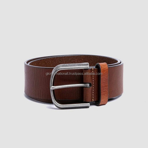 Cinturón informal de cuero marrón liso de grano superior para hombres y mujeres Tamaños personalizados Cinturones y accesorios de cuero hechos a mano - Product Image 6