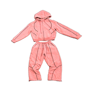 Blank Men Sweatsuit Set Full Zip Sweatshirt and Jogger <b>Pants</b> - Product Image 5