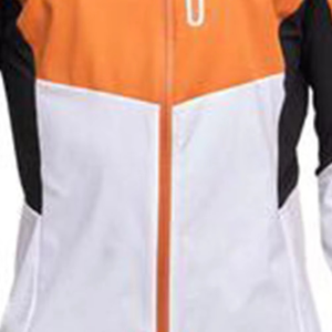 Veste de sport coupe-vent à capuche pour homme, orange, blanc, noir, color block, fermeture éclair sur le devant, coupe classique, vêtements d'extérieur pour l'automne - Product Image 4