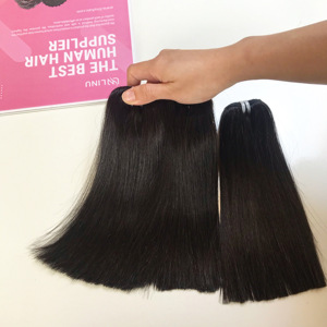 Extensiones de cabello crudo vietnamita, paquetes de cabello de trama recta de hueso, Material sedoso, cabello de Color virgen de alta calidad - Product Image 1