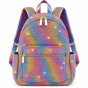 Mochila Personalizada con Pedrería – Mochila Escolar de Lujo con Cristales Brillantes y Cierre de Cremallera - Product Image 6